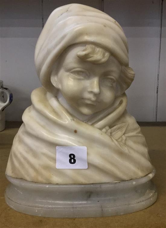 Marble bust of young girl